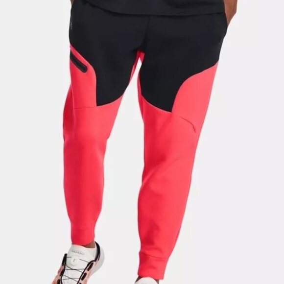 L Under Armour UA Men's Unstoppable Fleece Joggers 1379808-002 black NWT $100 - Picture 2 of 9